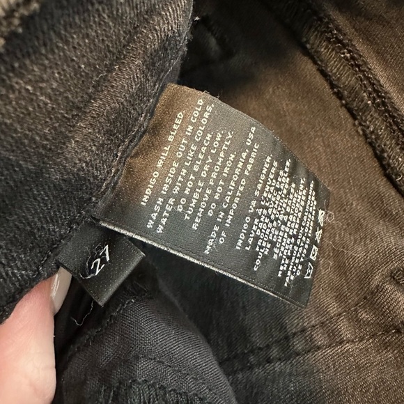 J brand rail break up black distressed skinny jeans split hem - Picture 6 of 12